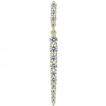 Pendiente piercing Kabira de plata bañado en oro amarillo 18k con circonitas blancas