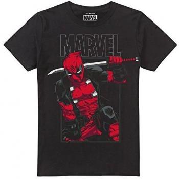 Marvel Espada Deadpool Camiseta, Negro, S para Hombre