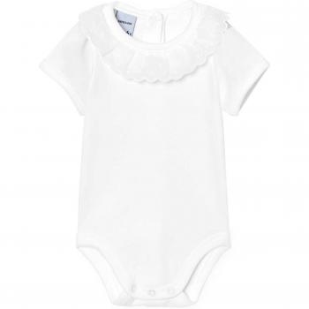 Pack de 2 bodys de bebé Babidu cuello puntilla manga corta