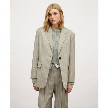 Motivi - Elegante Blazer de Mujer con Amplio Corte y Rayas Diplomáticas