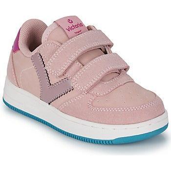 Victoria Tiempo Kids Faux Leather Sneakers with Suede Accents and Velcro Straps