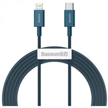 Cable Baseus Tipo C a Lightning Serie Superior, Carga Rápida PD 20W, 2m Azul