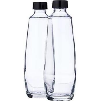 Botellas de Vidrio Bipack SodaStream 1047202410, consumible y accesorio para carbonatador, 2 x 1 L, compatibles con Carbonatador Duo, color negro, dimensiones 10 x 19,5