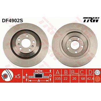 Disco de freno TRW DF4902S, volver, ventilado, altamente carbonizado, 1 pieza