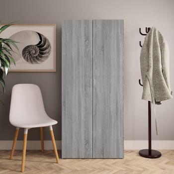 Zapatero gris Sonoma 80x35,5x180 cm madera contrachapada multicapa vidaXL