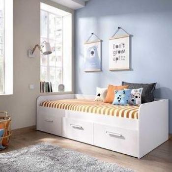 Cama Nido Juvenil MEK Blanca con Tres Cajones 60x194x97 cm