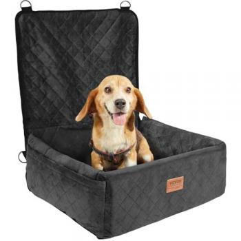 Vevor - Waterproof Dog Booster Car Seat with Storage Pocket, Clip-On Safety Leash, Sponge and PP Cotton Filling for Small Dogs
