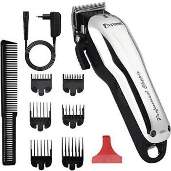 BESTBOMG Y5 Máquina de cortar pelo profesional, cortadora de cabello con 6 peines guía, cuchilla ajustable, recargable 2000mAh Batería Li-ion Kit de corte de pelo