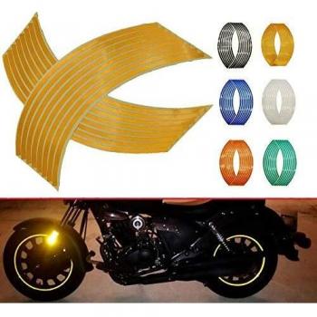 4PCS Calcomanía Reflectante para Llantas de Ruedas de de 14, 17 o 18 pulgadas para Ruedas de Motocicleta Coche Bicicleta Bicicleta Noche Reflectante decoración de Seguridad Raya Universal