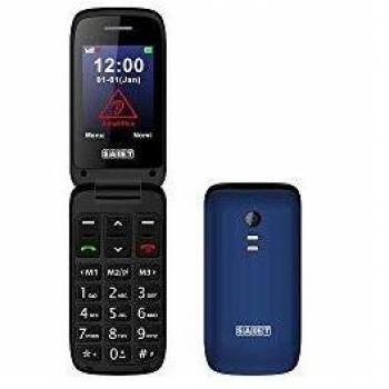 Teléfono Móvil Saiet SCUDOtre 2.4 para Seniors con Teclas y Caracteres Grandes, Audio Amplificado, Botón SOS - Color Azul