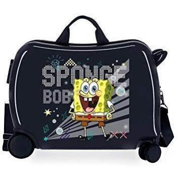 Bob Esponja Bob Party Maleta Infantil Azul 50x39x20 cms Rígida ABS Cierre combinación 34L 2,1kgs 4 Ruedas Equipaje de Mano