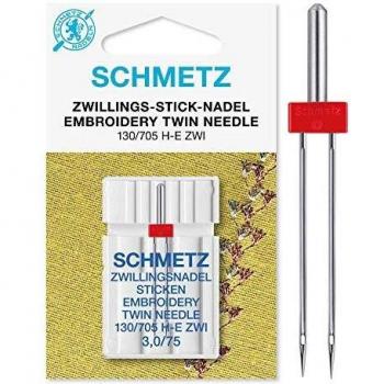 Schmetz 130-705EZWI-3.0-75 Agujas De Máquina De Bordar, Metal, Plata, 3,0x75
