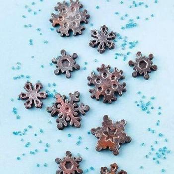 SCG040 Choco Frozen, Molde de Silicona para chocolatines con Forma de Copos de Nieve