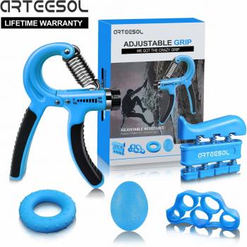 arteesol Fortalecedores de Mano Manual Antebrazo Hand Grip Workout Kit de 5 Pack Negro