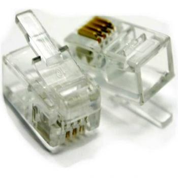 RJ10 4p4c Teléfono Auricular Sustitución Rizar Final Conectores [10 Empacar]