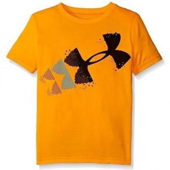 Under Armour Chicos Fitness Camiseta y Camiseta Rising Pixelado Logo Manga Corta T - Yuzu Naranja, S