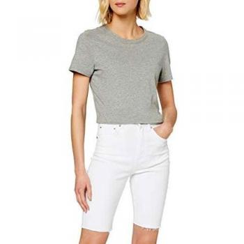 Superdry Kari Long Line Short Pantalones Cortos, Blanco