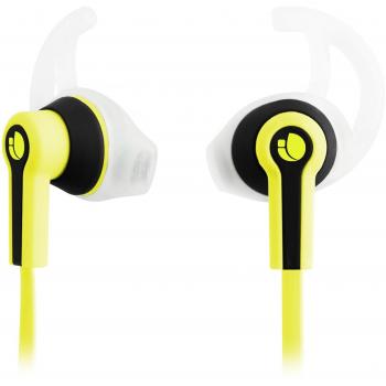 NGS Racer Yellow Sport Earphones with Microphone and Tangle-Free Cable