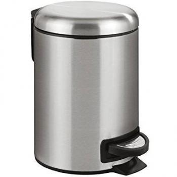 Wenko Pedal bin Leman of Stainless Steel 3l matt, Silver, 17 x 22.5 x 25 cm