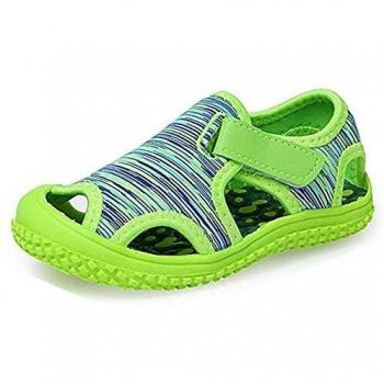 Sandalias Niño Niña Verano Sandalias Deportivas Playa Zapatillas Antideslizante Senderismo Piscina Rosa Púrpura Azul Gris Verde EU 21-31 Verde1 23