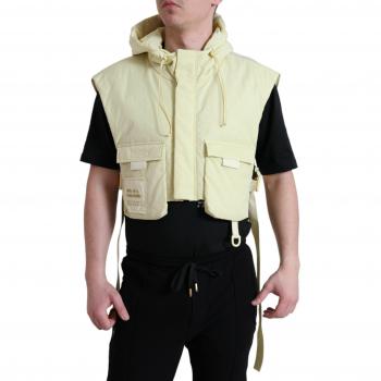 Dolce & Gabbana Yellow Nylon Hooded Sportswear Vest Jacket - Size M