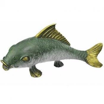Escultura bronce estatua...Envío gratis...Original firmada Ocean Fish lubina colorida