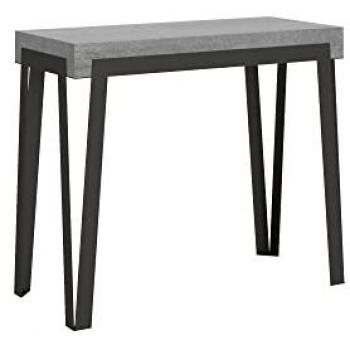Consola extensible 90x40/196 cm Rio Small Cemento con estructura Antracita