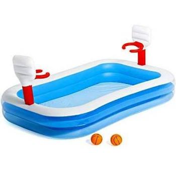 Piscina Hinchable Infantil con Canastas Baloncesto Bestway Basketball 254x168x102 cm