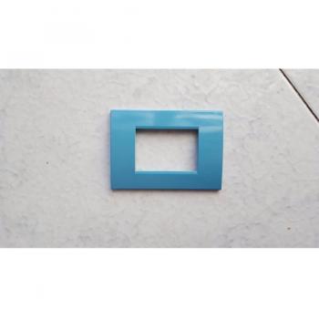 Placa Compatible Living Light ABS 3-4-7 Postes Colorida Turquesa 4 Foros