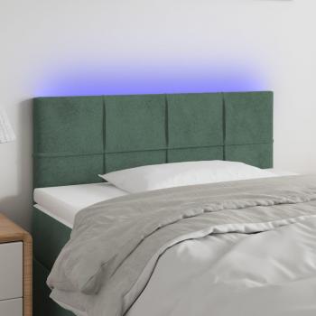 Cabecero LED de Terciopelo Verde Oscuro 80x5x78/88 cm