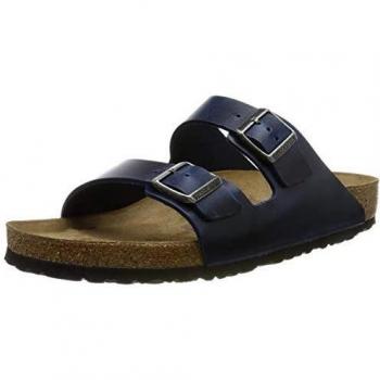 Sandalias Birkenstock Arizona SFB de Piel Engrasada con Plantilla Suave para Hombre, Color Azul, Talla 41