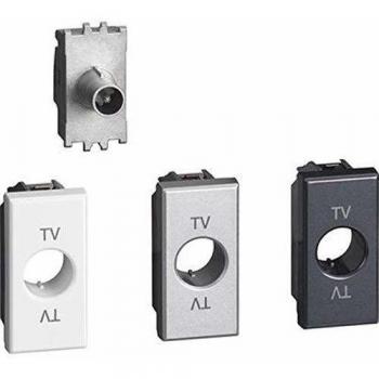 Presa TV y Sat Bticino Axolute Pasante 14dB Conector Macho H4202P14