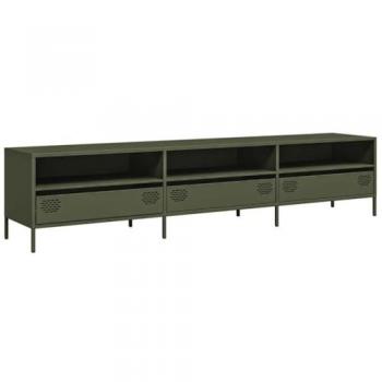 Mueble TV acero laminado en frío verde oliva 202x39x43,5 cm vidaXL821171