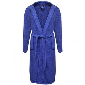 vidaXL 500 g/m² Bata de algodón unisex azul, Pijama de casa, Ropa de Sauna, talla XL