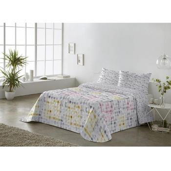 Colcha estampada reversible Diane gris 200x270 cm