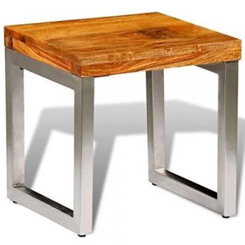 vidaXL Madera de Sheesham Maciza Mesa de Centro Mesita de Café de Palisandro