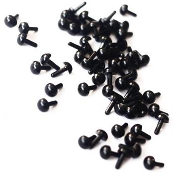 100pcs Negro Plástico Tornillo de seguridad ojos nariz Kit para DIY manualidades costura Crafting Botones para marioneta oso muñeca Animal de peluche juguetes