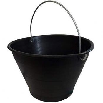 Cubeta de albañil negra de plástico 8 litros - diámetro 34 cm (paquete de 10)