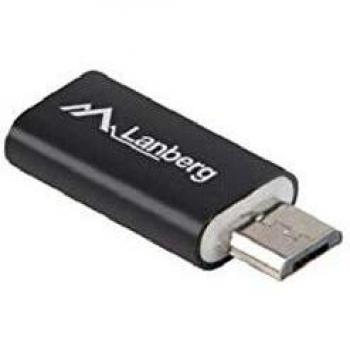 LANBERG Adaptador AD-UC-UM-01 MICROUSB Macho A USB Tipo-C Hembra Color Negro