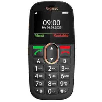 Móvil Básico Gigaset GL695 para Personas Mayores, Pantalla 2.31, Cámara 2 Mpx, Botones Grandes, Función SOS, Batería de 1400 mAh, Color Negro