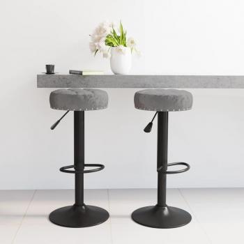 Taburetes de Bar de Terciopelo Verde Oscuro 2 Piezas y Taburetes de Cocina 2 Unidades Terciopelo Gris Oscuro