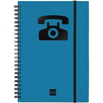Finocam 8510610 - Agenda telefónica espiral a5, color azul, 1 unidad - 15.7 x 1.8 cm