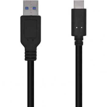 Aisens Cable USB 3.1 Gen2 10Gbps Tipo-C a USB Macho 0.5m Negro
