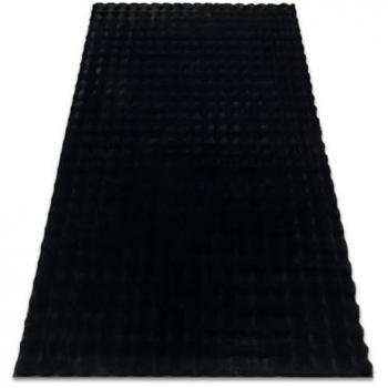 Alfombra Bubble Negra 25 Imitación Piel de Conejo 3D Estructural 120x170 cm