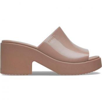 Sandalias Crocs Brooklyn Slide High Shine Heel rosa mujer - 41-42
