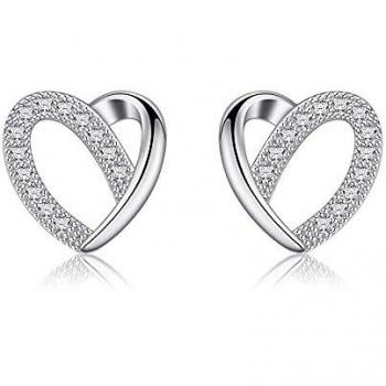 Jewlldeen Pendientes Mujer Plata de Ley 925 Corazón ''Me gustas'' con Para Regalo Originales