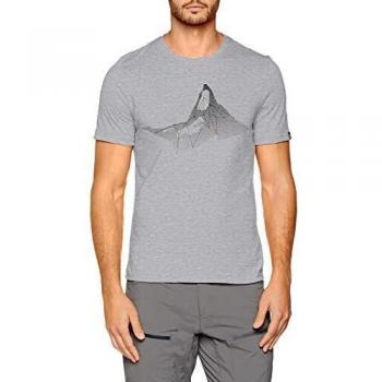 Odlo BL Top Crew Neck S/S Nikko Print – Camiseta, Todo el año, Hombre, Color Grey Melange/Placed Print SS18, tamaño Small