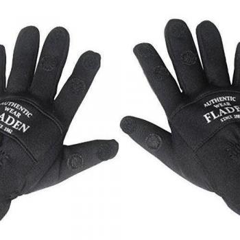 Fladen -  - Par de Negro Guantes de Split Fingered neopreno suave con velcro fastners - especialmente diseñado para pesca - 