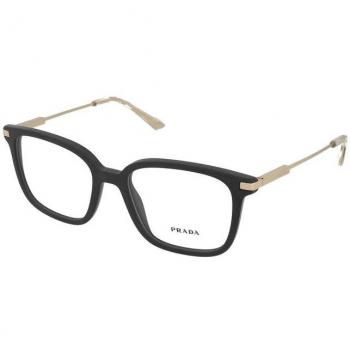 Prada PR 04ZV Square Black Prescription Glasses with Online Try-On and Plastic Frame