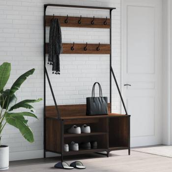 Perchero con zapatero roble marrón 100x41x184 cm vidaXL